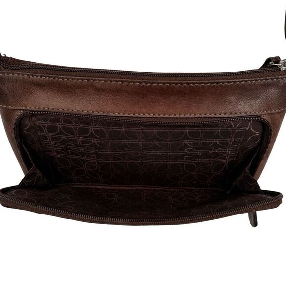 Fossil Crosstown Vintage Pebbled Leather Crossbody Bag Brown - Picture 4 of 14